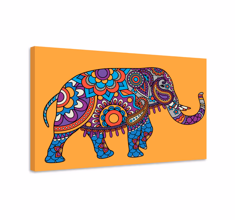Quadro Elefante mandala caminhando - TenStickers