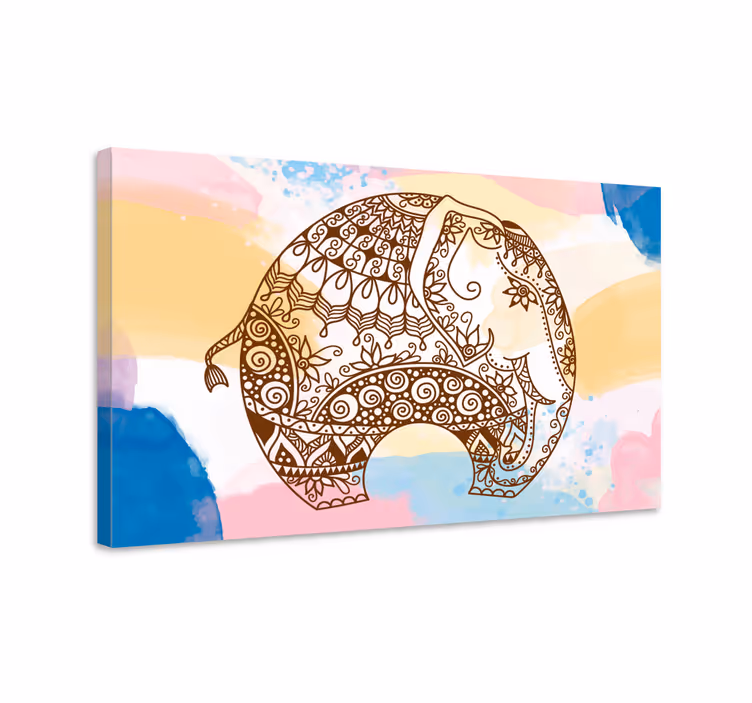Quadro de elefantes ilustração de elefante decorativa - TenStickers