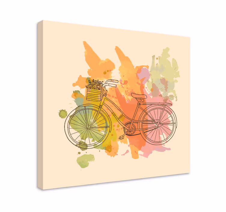 Quadro vintage Bicicleta vintage com flores - TenStickers