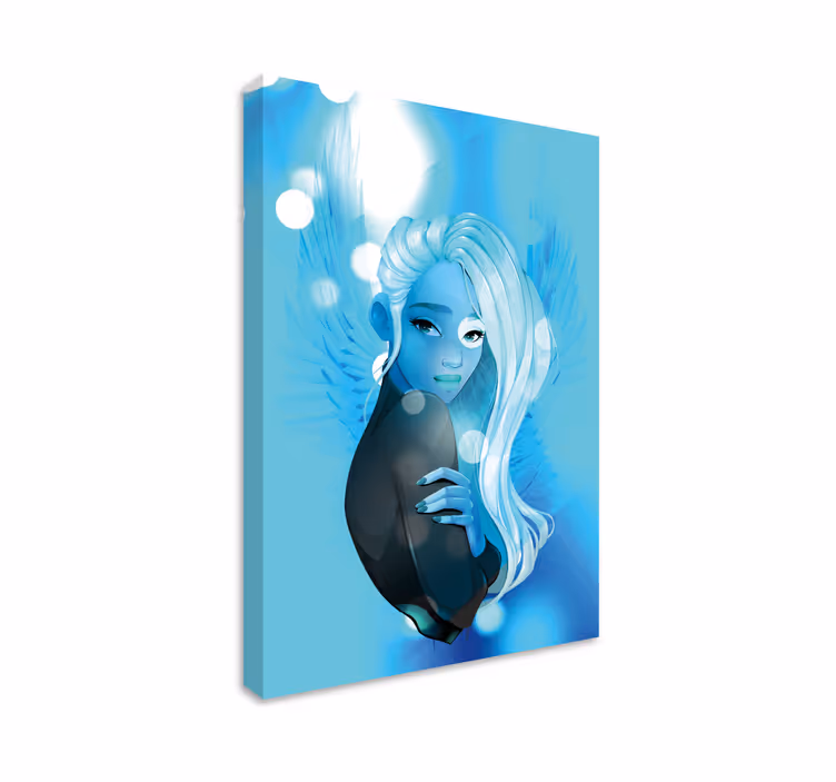 Quadros decorativos personagens figura de cabelo azul - TenStickers