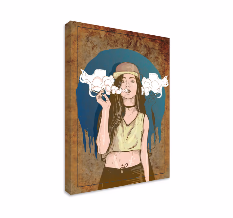 Quadros decorativos personagens retrato soprando bolhas - TenStickers