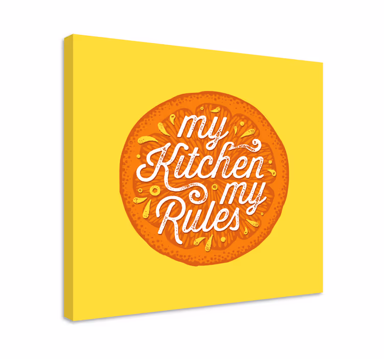 Quadro de vinícola Mão laranja desenhar cozinha - TenStickers