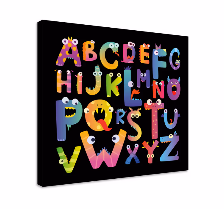 Quadro com o abecedário Alfabeto infantil - TenStickers