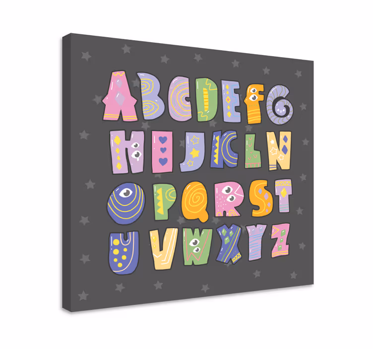 Quadro com o abecedário Alfabeto colorido - TenStickers