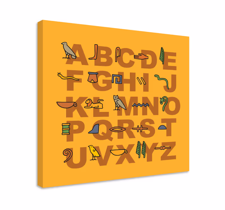 Quadro com o abecedário Alfabeto egípcio - TenStickers