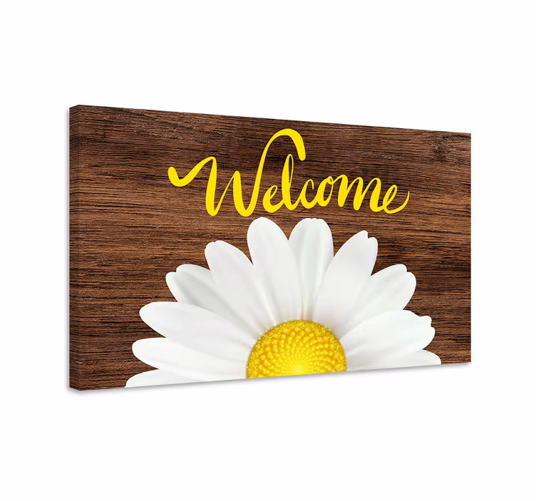 Quadro para hall de entrada Bem-vindo floral - TenStickers