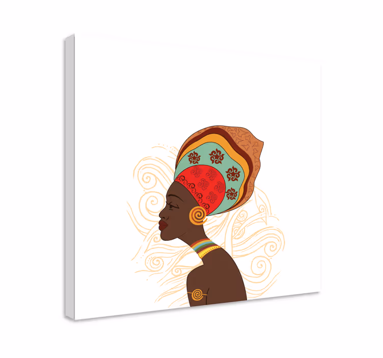 Quadros decorativos personagens silhueta africana elegante - TenStickers