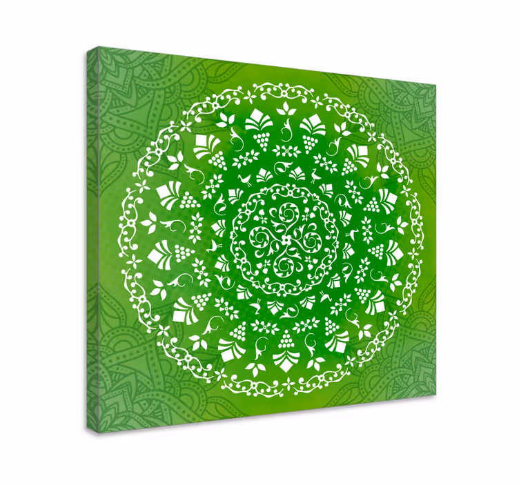 Quadro com mandala Rodada ornamental mandala verde - TenStickers
