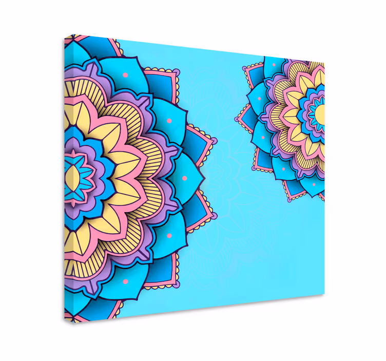 Quadro com mandala Dois padrões coloridos de mandala - TenStickers