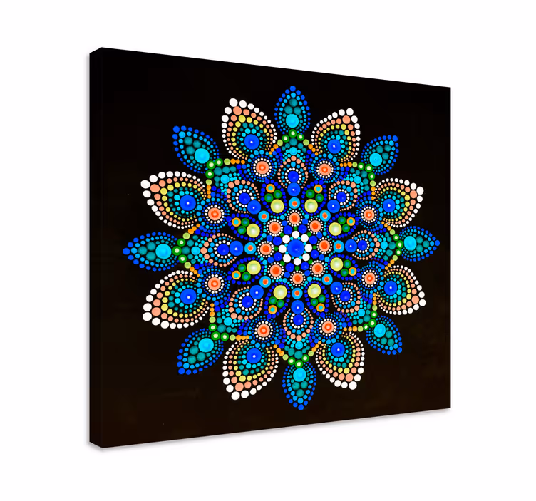 Quadro com mandala Mandala de pontos coloridos - TenStickers