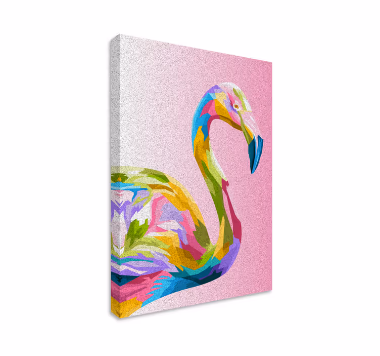 Quadro animais perfil colorido de flamingo - TenStickers