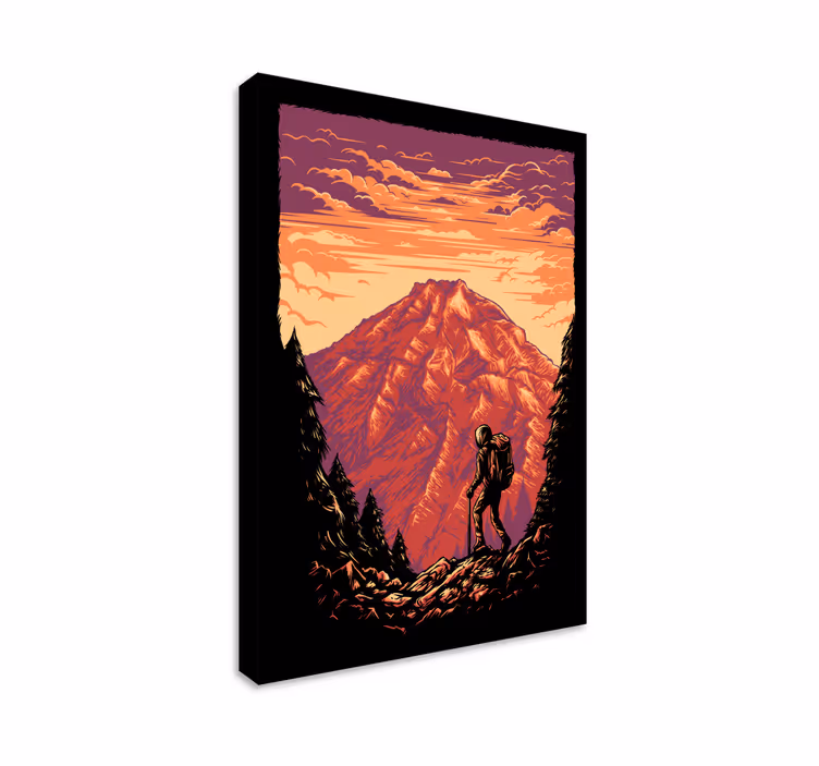 Quadro de paisage aventura de trekking na montanha - TenStickers