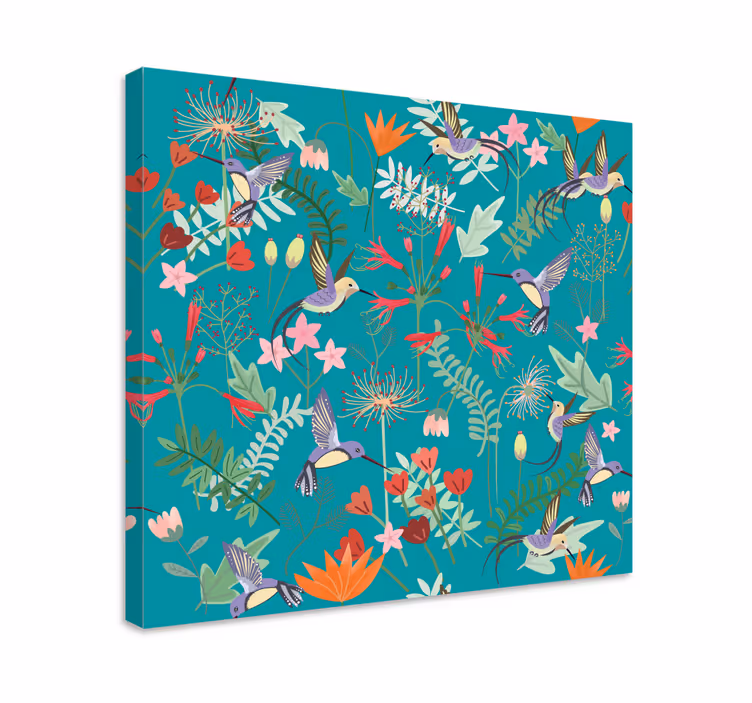 Quadro de flores delícia de beija-flor floral - TenStickers