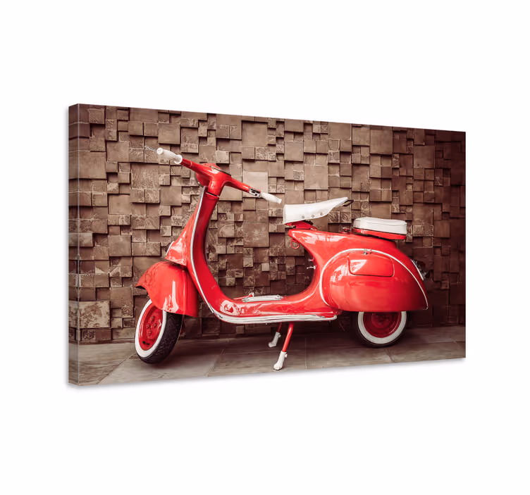 Quadro vintage Moto vermelha - TenStickers