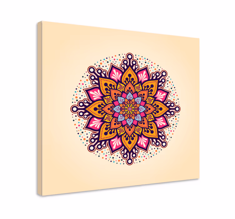 Quadro com mandala Bege arco-íris - TenStickers