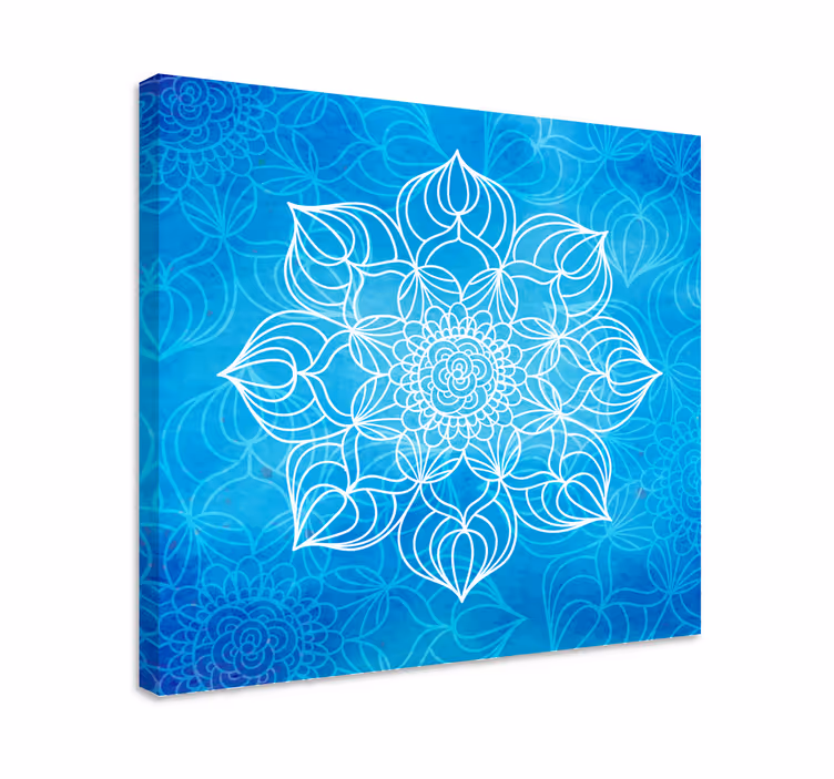 Quadro com mandala Respingo de tinta azul - TenStickers