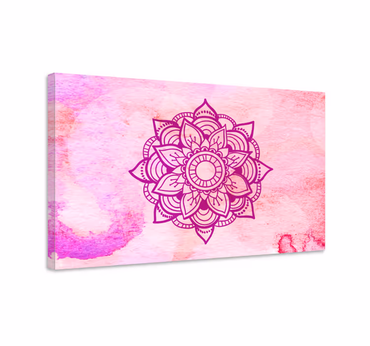 Quadro com mandala Mandala aquarela rosa - TenStickers