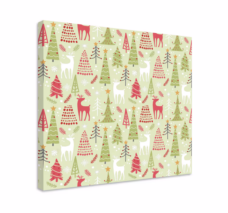 Quadro com veados em padrão festivo - TenStickers