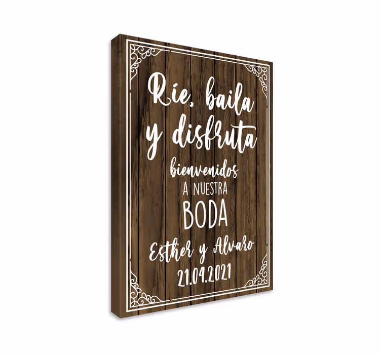 Quadro com letras para recepção de casamento - TenStickers