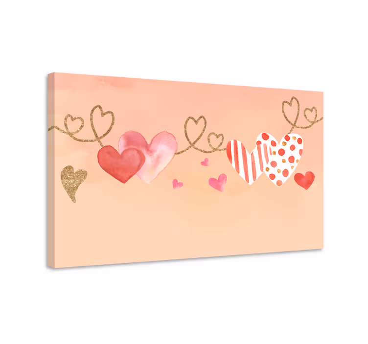 Quadro de flores conexão de corações - TenStickers
