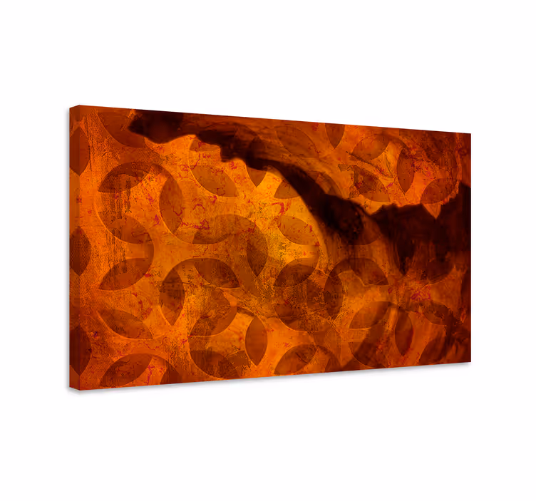 Quadro decorativo abstrato com padrões de folhas intricados - TenStickers