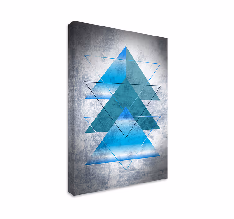 Quadro de figuras geométricas Triângulos justapostos azuis modern - TenStickers