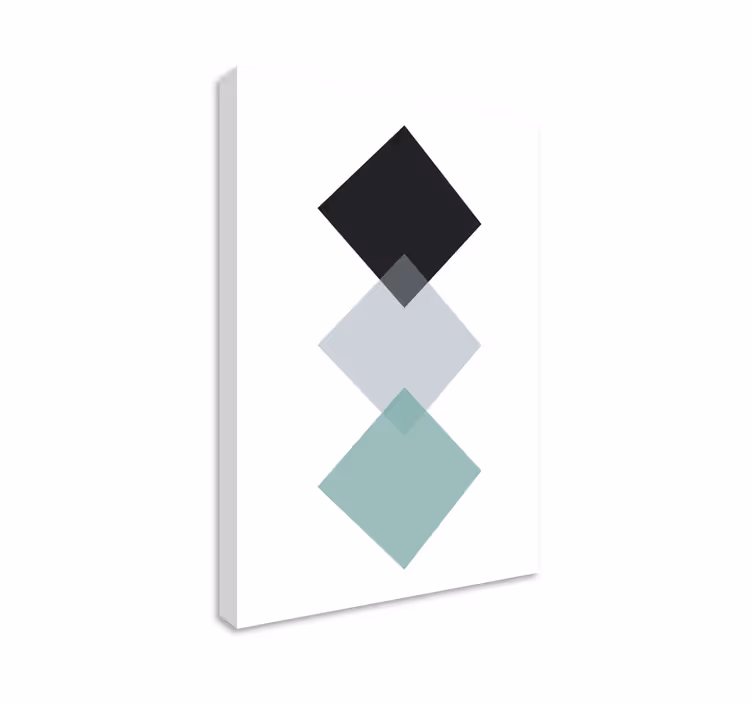Quadro de figuras geométricas formas de diamante empilhadas - TenStickers