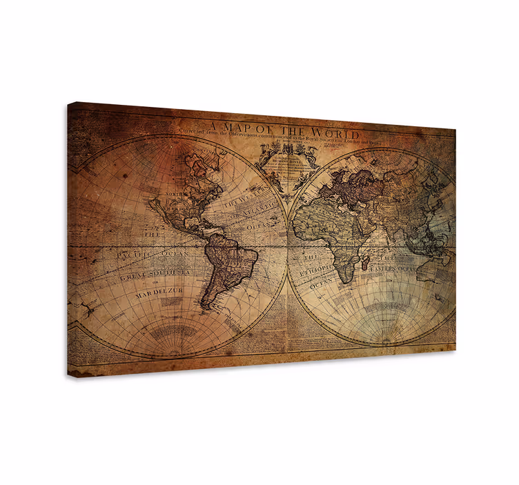 Quadro mapa mundi Estilo antigo - TenStickers