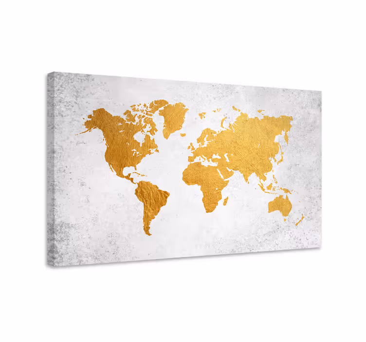 Quadro mapa mundi Mapamundi dorado - TenStickers