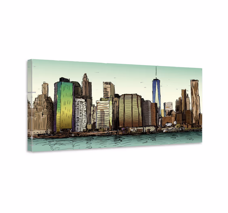 Quadro de cidade vista da paisagem urbana - TenStickers