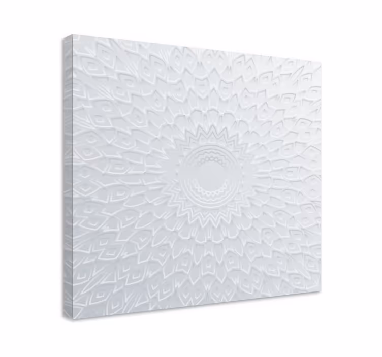 Quadro moderno Mandala branca 3d - TenStickers