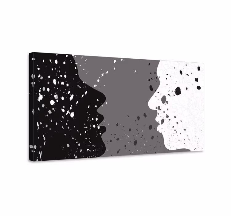 Quadros de pessoas Meio rosto branco e escuro - TenStickers