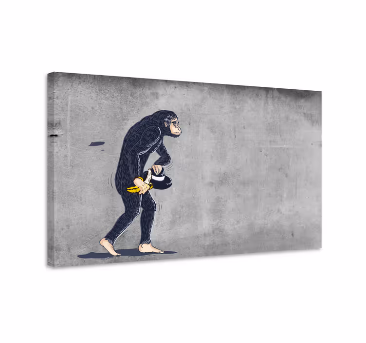 Quadro animais macaco brincalhão carregando bananas - TenStickers