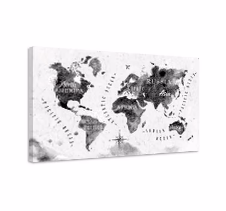 Quadro mapa mundi Respingo de tinta - TenStickers