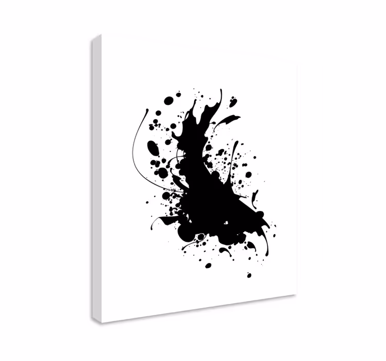 Quadro decorativo abstrato splash preto dinâmico - TenStickers