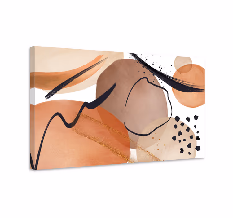 Quadro Decorativo abstrato formas fluidas marrons - TenStickers