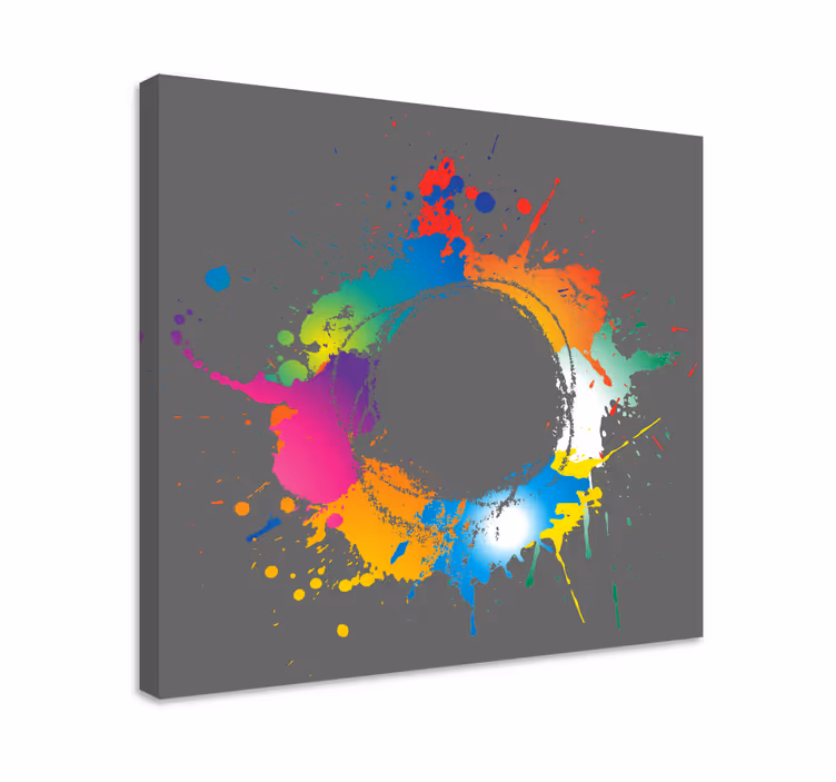 Quadro decorativo abstrato círculo de splash colorido - TenStickers