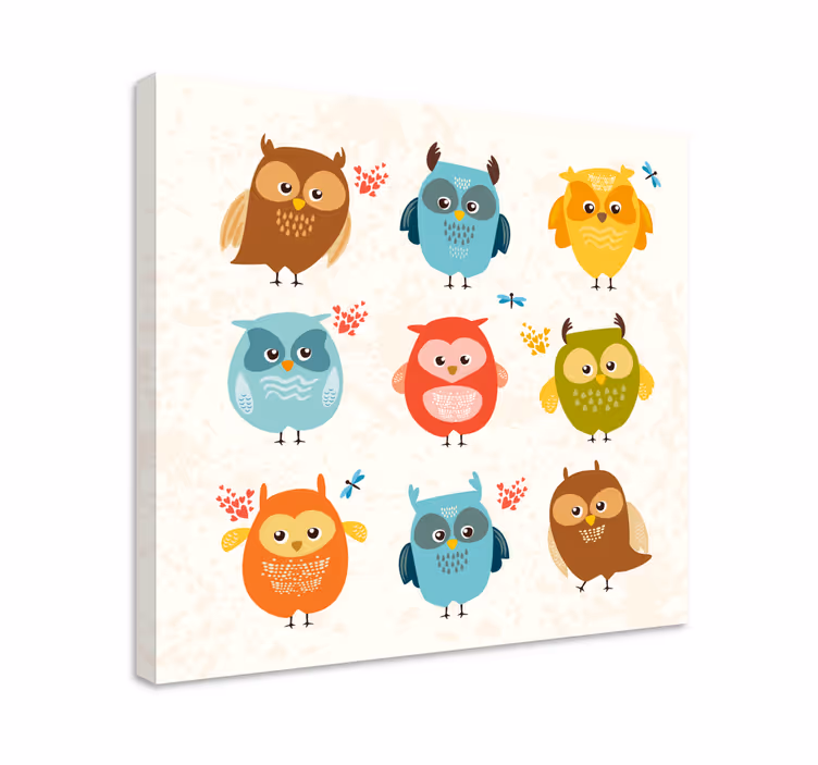 Quadro animais coleção de corujas encantadoras - TenStickers