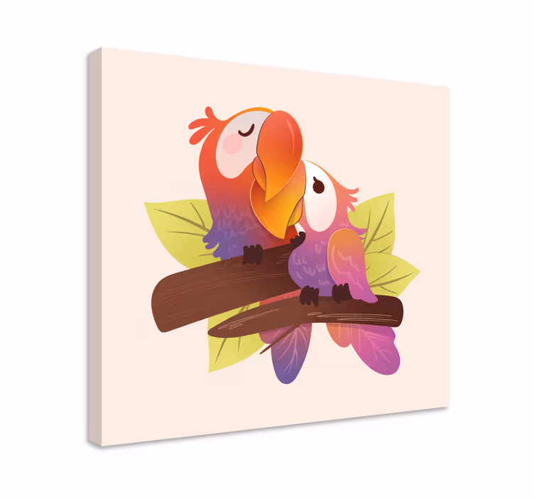 Quadro com gatos aconchego de papagaios - TenStickers