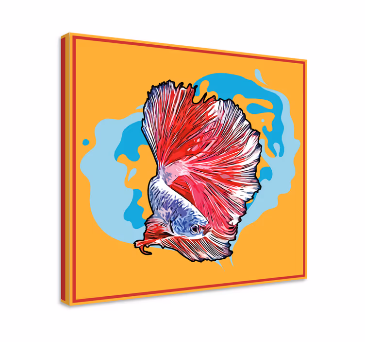Quadro de peixes betta colorido e vibrante - TenStickers