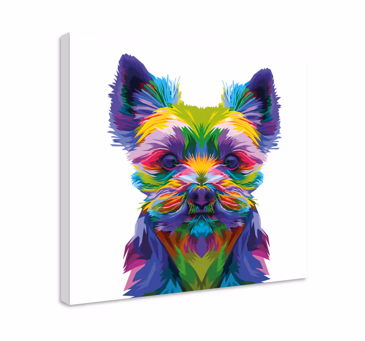 Quadro de cães ilustração canina vibrante - TenStickers