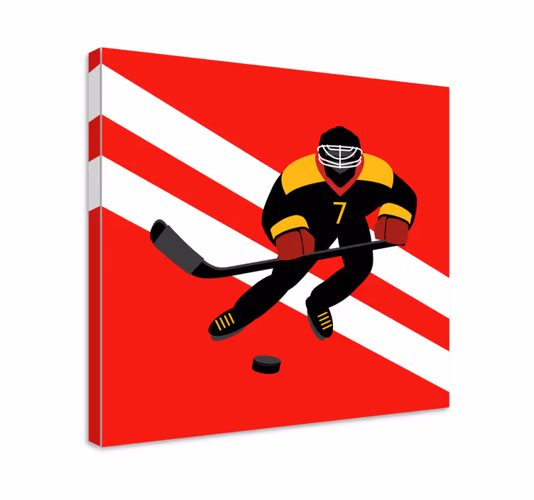 Quadros de pessoas Hóquei no gelo vermelho e amarelo - TenStickers