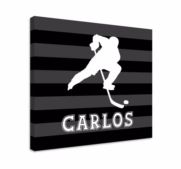 Quadros de desportos jogador de hóquei com nome - TenStickers