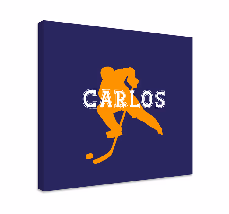 Quadro com nome Laranja de hóquei no gelo personalizada - TenStickers