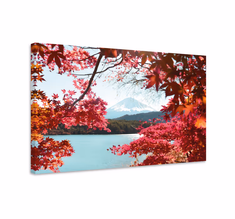 Quadro de paisage Folhas vermelhas na floresta - TenStickers