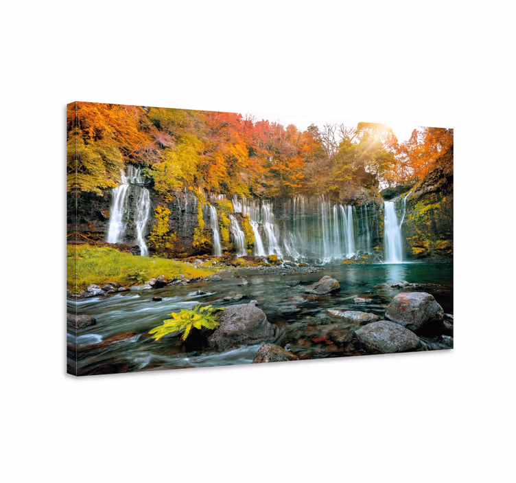 Quadro de paisagem cena de cachoeira no outono - TenStickers