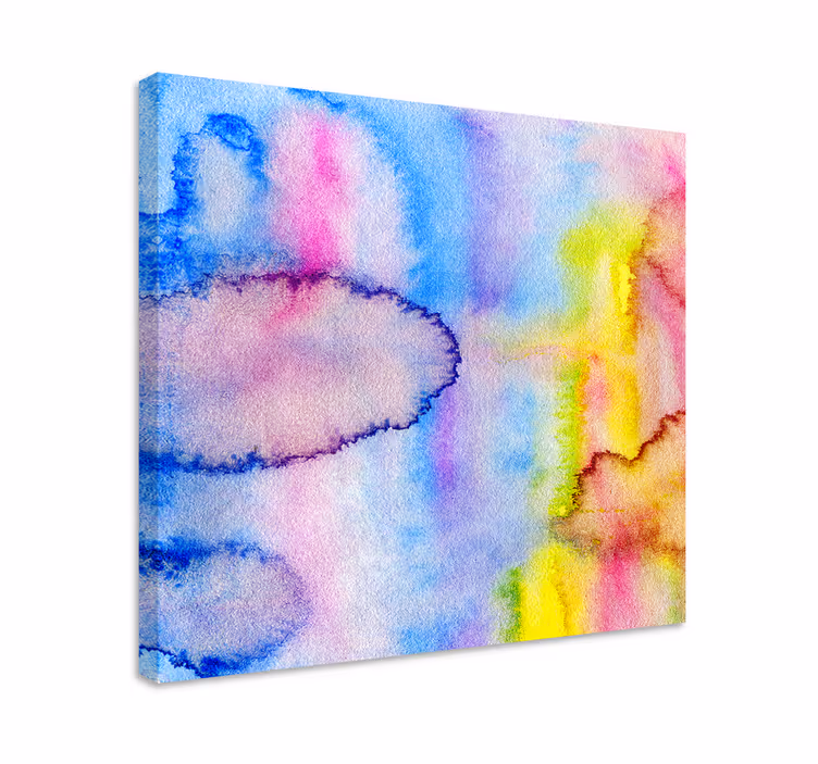 Quadro decorativo abstrato misturas coloridas em aquarela - TenStickers