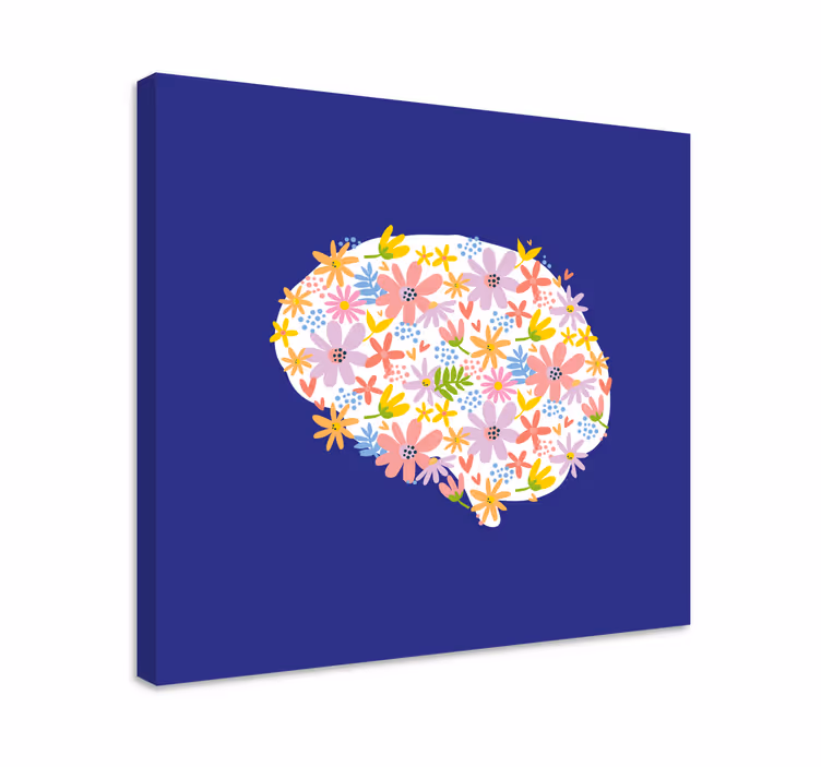 Quadro de flores com padrão floral colorido - TenStickers
