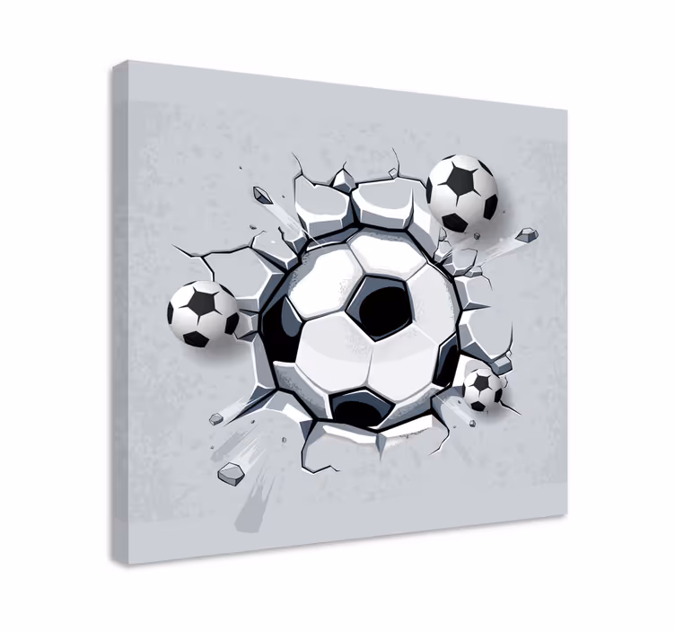 Quadro 3D 3d bolas de futebol - TenStickers