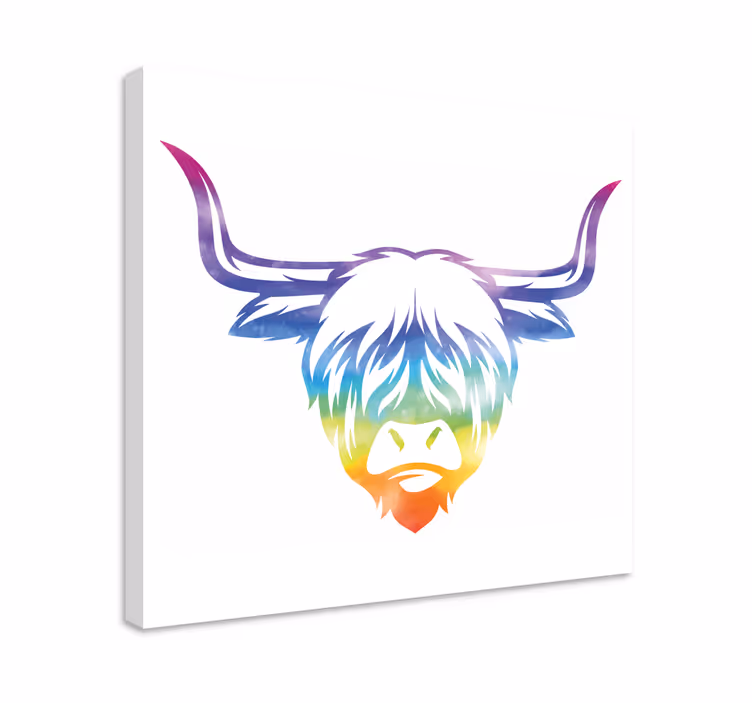 Quadro animais vaca das terras altas colorida - TenStickers